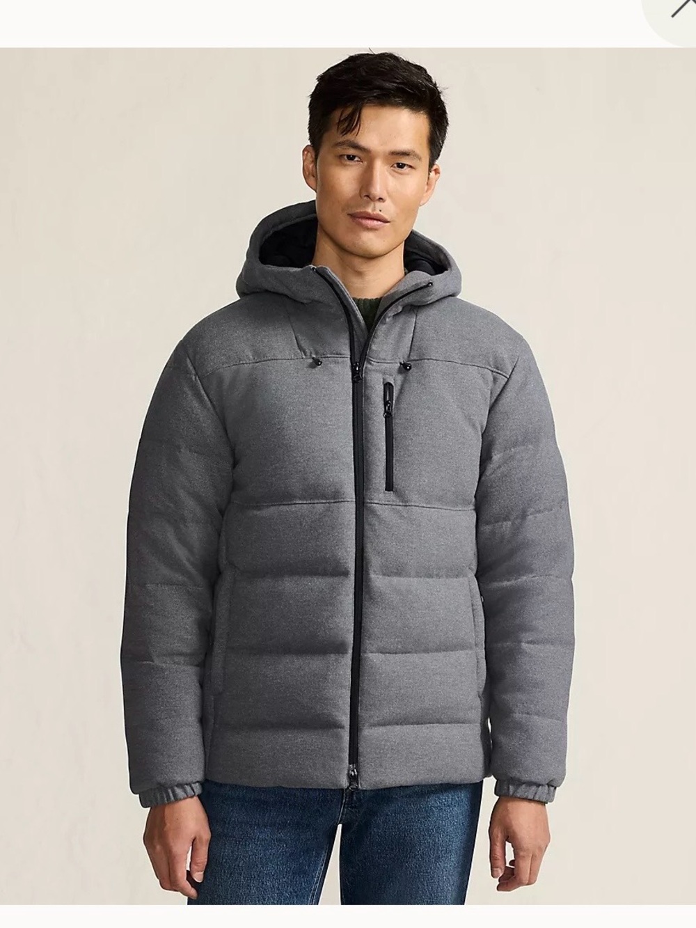 NWT Men’s Sz S (34-36) Lands’ End Brushed Heritage Max 600 Down Hooded Jacket
